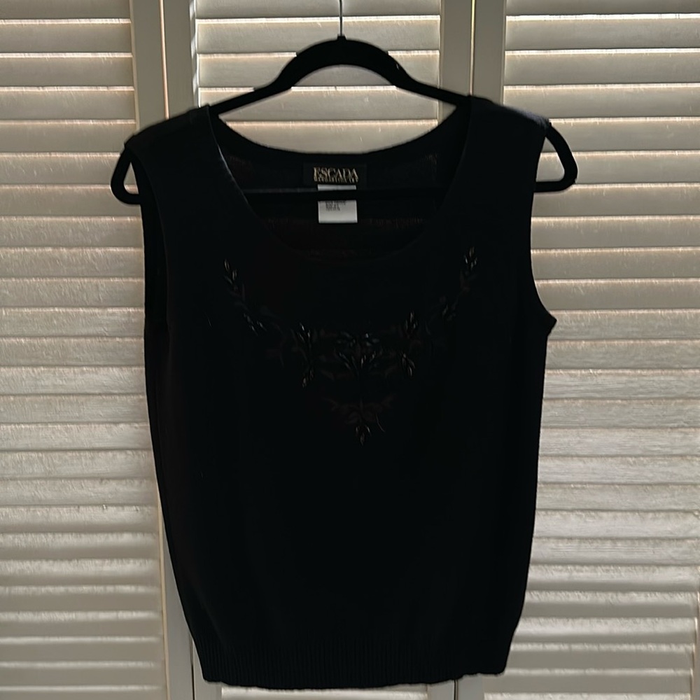 Escada black sweater tank.